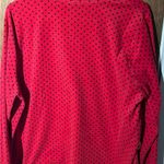 basic editions Woman’s basic edition red with black polka dots fleece pullover size 1X Photo 1