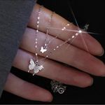 Delicate Silver Butterfly Pendant Necklace Photo 4