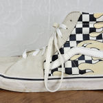 Vans Unisex Sk8 Hi Mens Skate Shoes 8 Cream Suede Checker Flame Classic Sneaker Photo 0