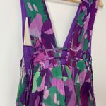 Roccoco Sand Aerin Pleated Cutout Chiffon Mini Dress Womens Medium Purple Photo 10