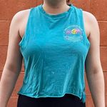 Forever 21 Turquoise Distressed Tank Top Photo 0
