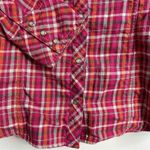 Columbia Snowy Nook Pink Cotton Flannel Plaid Western Snap Casual Shirt Top S Photo 5