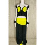 Belly dancing rave costume cosplay yellow black light costume hand made 6 Photo 7