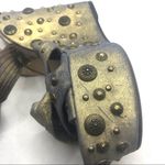 GUILLAUME HINFRAY GOLD AN BLUE LEATHER STUDDED DISTRESSED WEDGE HEELS (36) Size 5 Photo 10