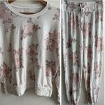 Alya  Pink White Floral Pajamas Long Sleeve And Pants Size Large Photo 0
