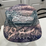 Sturgis Motorcycle Rally Womens Army Cap Bling Rhinestones Tattoo Print Purple Photo 0