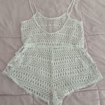 Victoria's Secret  White Crochet Cover-Up romper, size S beach sheer boho cottage Photo 11