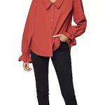 Lost + Wander  canyon clay top in terra cotta. Relaxed fit, low cut collar medium Photo 0