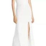 AQUA  Ivy White Sequined Cross Neck Halter Maxi Gown Sz 8 NWT Photo 1