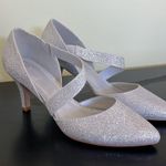 mysoft Women's Pointed Toe Low Stiletto Heel Dress Pumps Silver Size 8.5 Photo 1