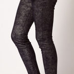 Current/Elliott The Stiletto Silver Foil Skinny Ankle Jeans Blue/Black Size 28 Photo 0