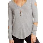 Chaser New Thermal Vented V-Neck Muted Lilac Cut Out Long Sleeve Top Medium Photo 7