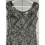 Joseph Ribkoff Black Ivory Lace Print Sheath Scoop Neck Dress Sleeveless Size 8 Photo 2