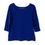 Laura Ashley  | Blue 3/4 Sleeve Tee Shirt Cotton Spandex Womens Large Photo 0