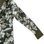 Chico's  Women's Sz‎ 1 Floral Sheer Cardigan Cover Up Olive Green Button Front Med Photo 8