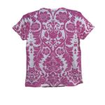 Liz Claiborne  Womens Size S Pink White Damask Floral Print Stretch T Shirt Photo 3