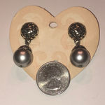 Brighton Corteo Silver Tone Gray Faux Pearl Boho Ball Drop Earrings Photo 2