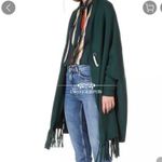 Sandro  Celeste Fringed Open-front Cardigan One Size Green Oversized Quiet Luxury Photo 2