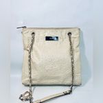 DKNY Ivory Ostrich Embossed Leather Chain Strap Shoulder Bag Photo 7