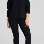 Spanx Black V Neck Sweatshirt Long Sleeve Pullover Top Women Size Medium Stretch Photo 0
