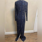 Mac Duggal  sequin formal dress high neck illusion navy formal cocktail Sz‎ 8 NWT Photo 9