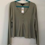 Derek Heart Plus Long Sleeve Snap Button Top in Seagrass Green Size 3X Photo 0