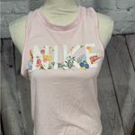 Nike running Light Pink Tank with Floral Accents size small Photo 1