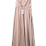 ASOS Edition Satin V Neck Sleeveless Bridesmaid Maxi Dress Size 6 Photo 1