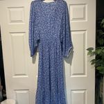 Sunday Saint Tropez 100% Viscose Blue & White Flower Long Maxi Dress Boho Chic Size XL Photo 5