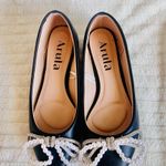 Arula Elegant Black Flats with Pearl & Rhinestone Bow. Size 7 Photo 0
