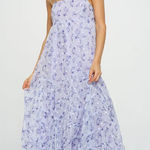 Storia NWT  Emmy lilac Embroidered Floral cottage western chiffon Maxi Dress L Photo 0