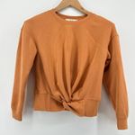 Magaschoni Long-Sleeve Scuba Twisted-Front Top Sweatshirt Size XS Rust Photo 0