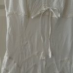 Flower Lace Trim Floral Detail White Midi Dress Size M Photo 4