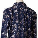 L.L.Bean Button Down Shirt Collared Top Blue Pink Floral Women’s Size Large Photo 7