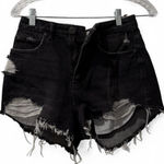 Garage  Black Denim Shorts Ripped Photo 0
