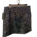 Bagatelle #133  COLLECTION Navy Tweed Metallic Thread Mini Skirt Photo 1