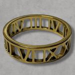 Amazon Gold Plated Roman Numeral Stainless Steel Ring Photo 0