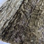 Young Threads  olive green crushed velvet embroidered maxi skirt Photo 2