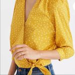 Madewell Wrap Top in Star Golden Yellow Scatter Print M Photo 4