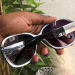 Steve Madden Black Large Round sunglasses Very Good Preloved condition-might have some minor scratches or marks. Photo 2