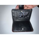 Brighton VINTAGE  BI FOLD WALLET -‎ BLACK LEATHER/MOC BROWN CROC DETAILED Q Photo 1