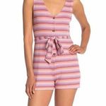 The Vanity Room  Ribbed Striped Front Button Romper Size M Photo 0