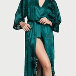 Victoria's Secret  ARCHIVES The Robe long green size medium large sheer silky Photo 3
