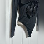NWT Cupcakes and Cashmere Black Sequin Glitter Bow Long Sleeved Cute Bodysuit Photo 3