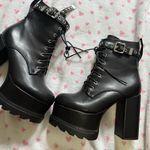 Dolls Kill Black lace up heel boots Photo 3