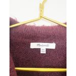 Madewell  Brushed Polo Sweater Size XXS Burgundy Oversized Shaggy Soft Chic Photo 4