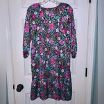 Umgee  Floral V-Neck 3/4 Sleeve Satin Shift Dress Photo 2