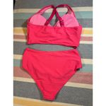NWOT Bright Pink Textured Bikini Set Photo 2