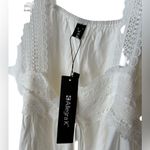 Allegra K  White Lace Trim Top Photo 1