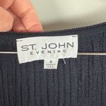 St. John  Formal Navy Sequin Knit Sleeveless Dress Photo 6